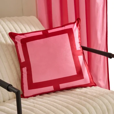The Range OHS Square Print Cushion Covers - Hot Pink/Red / 45cm / 2