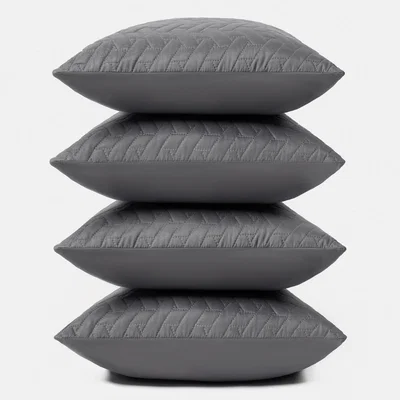 The Range Pack of Pinsonic Cushion Covers Home Living Luxury - Charcoal / 4