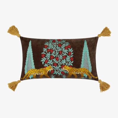 The Range Aritra Embroidered Velvet Cushion Cover - Multicolour