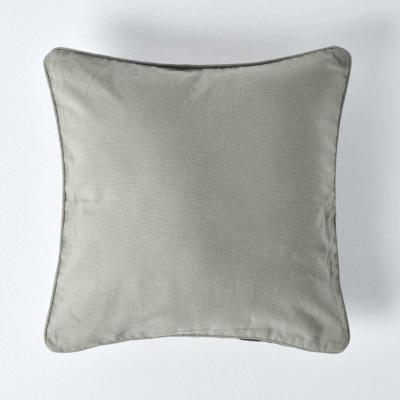 The Range Homescapes Cotton Plain Cushion Cover - Grey / 60cm
