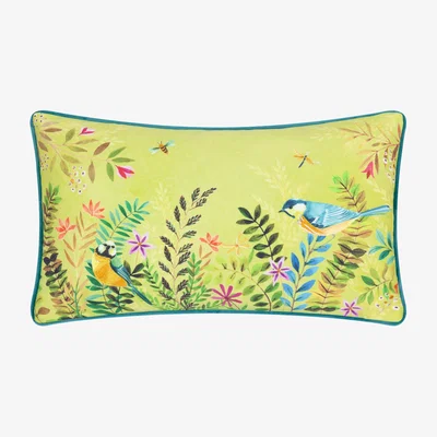 The Range Daisy Hill Meadow Tales Printed Cushion Cover - Spring Green