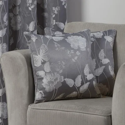 The Range Butterfly Meadow Cushion Cover - Grey