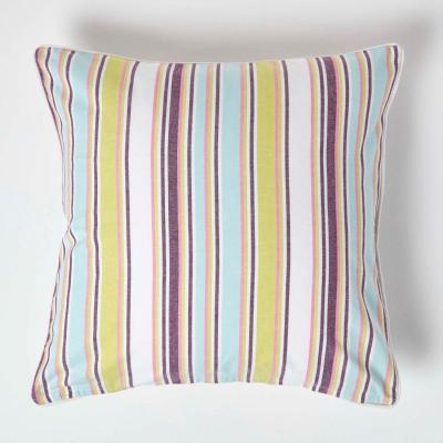 The Range Homescapes Cotton Osaka Green Stripe Cushion Cover - Green / 60cm