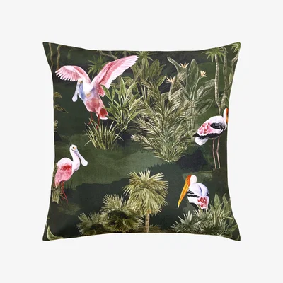The Range Jungle Marshes Outdoor Cushion Cover - Bottle Green / 43cm