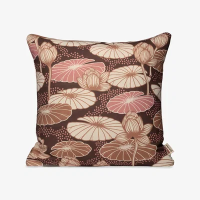 Wolf & Badger Brown / Pink / Purple Lotus Brown Pink Cushion Cover Gyllstad