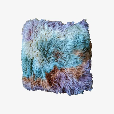 Wolf & Badger Pink / Purple / Green Ventura Shagpile Cushion Cover In Lilac Moss One Size Weirdstock