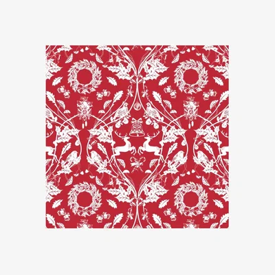 Wolf & Badger Red Stags & Wreaths Cushion Cover Avalon Home