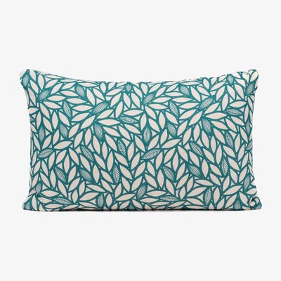 Wolf & Badger Blue Bladverk Petrol Cushion Cover Gyllstad