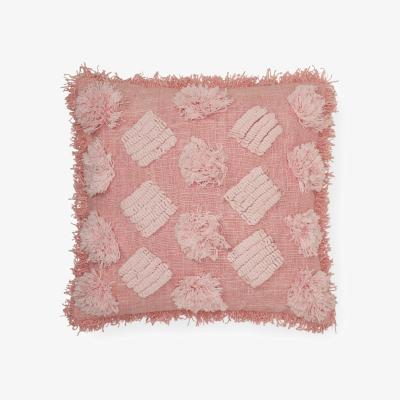 Wolf & Badger Pink / Purple Grace Hand-Loomed Organic Cotton Cushion Cover Plus Insert In Pink Pink Haley