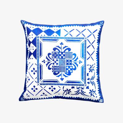 Wolf & Badger White / Blue The Portugal Blue Azulejos Cushion Cover Awol