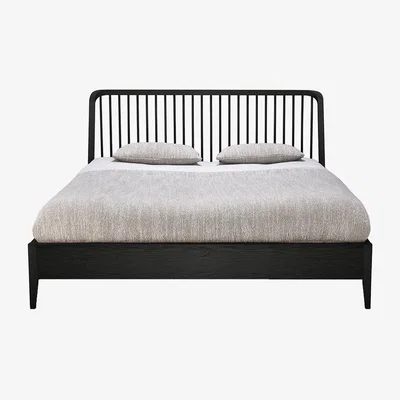 Amara Ethnicraft - Spindle Bed - Black - Super King
