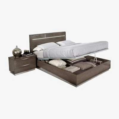 Barker and Stonehouse Lutyen 180cm Super King Bed Storage Base With Folding Slats, Grey | W188cm | Barker & Stonehouse