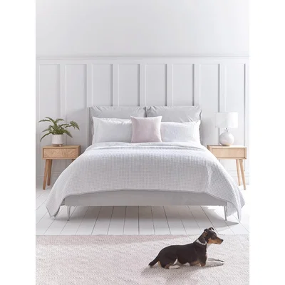 Cox and Cox NEW Pillowy Velvet Super King Bed - Soft Grey