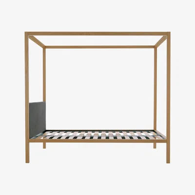 The Conran Shop Milleunanotte Four-Poster Bed Oak & Vale Fabric Super King