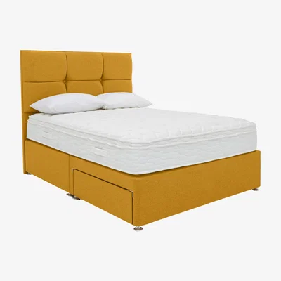 Furniture Village Sleep Story - Hybrid 2500 Divan Set - Super King - Yellow