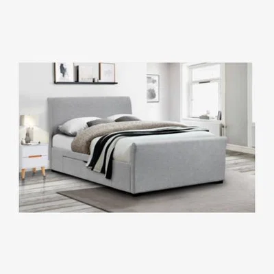 Furniture123 Julian Bowen Capri Fabric Bed with 2 Drawers in Light Grey - Super King