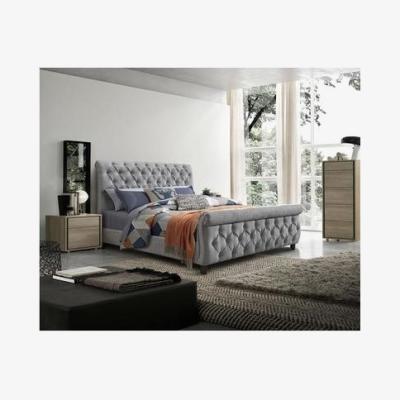Furniture123 Anna Scroll Headboard and Footboard Super King Size bed in Grey