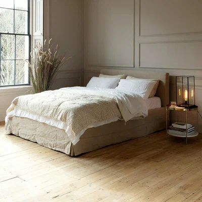 Graham & Green Graham and Green Carina Natural Linen Super King Size Bed