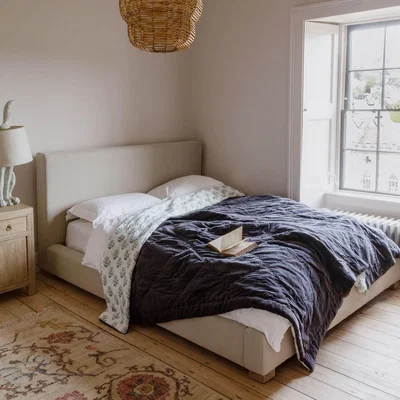 Graham & Green Graham and Green Roxy Natural Linen Super King Size Bed