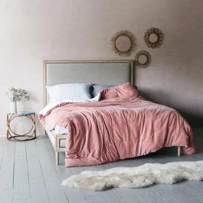 Graham & Green Luna Natural Linen Super King Size Bed