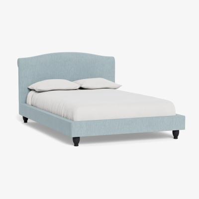 Heal's Heal's Devon Super King Bed Smart Linen Mix Duck Egg Black Beech Feet