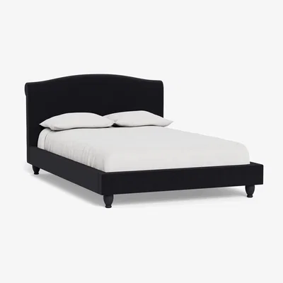 Heal's Heal's Devon Super King Bed Velvet Black Natural Beech Feet