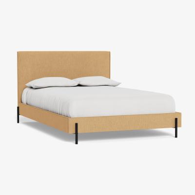 Heal's Heal's Tortona Super King Bed Smart Linen Mix Sand Black Feet