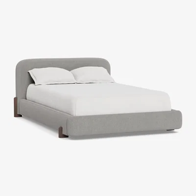 Heal's Heal's Nuvola Super King Bed Texture Pale Grey Natural Oak Feet - Heal's UK Bedroom Furniture