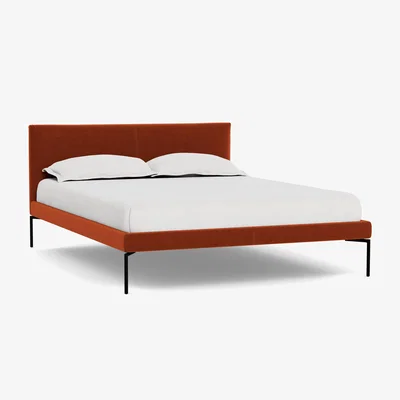 Heal's Heal's Matera Bedstead Super King Nobilis Velvet Rust Black Feet - Heal's UK Bedroom Furniture