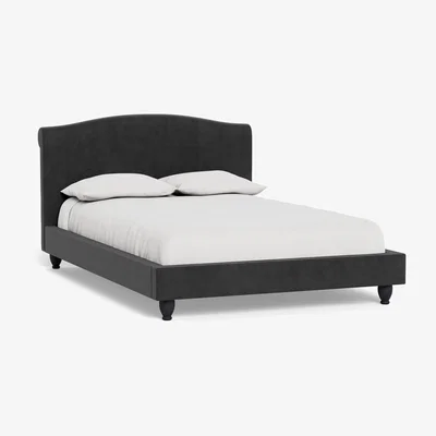 Heal's Heal's Devon Super King Bed Smart Luxe Velvet Nickel Black Beech Feet