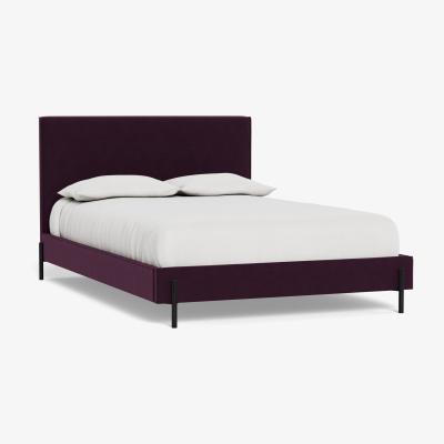 Heal's Heal's Tortona Super King Bed Velvet Grape Black Feet