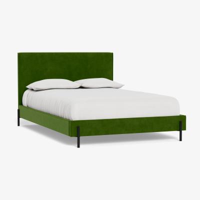 Heal's Heal's Tortona Super King Bed Smart Luxe Velvet Grass Black Feet