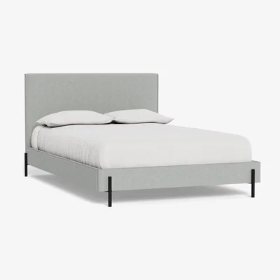 Heal's Heal's Tortona Super King Bed Melton Wool Limestone Black Feet