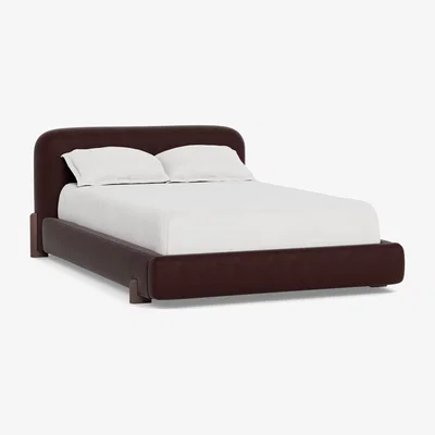 Heal's Heal's Nuvola Super King Bed Smart Luxe Velvet Acorn Natural Oak Feet