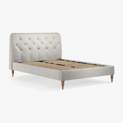 John Lewis John Lewis Button Upholstered Bed Frame, Super King Size, Relaxed Linen Putty