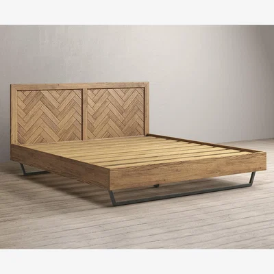 Oak&More Herringbone Solid Oak Super King Bed