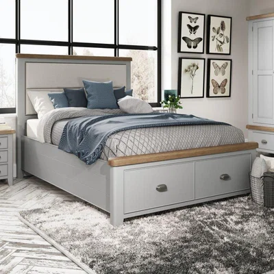 Downtown Hexham Painted Grey Bed Frame - 180cm Super King