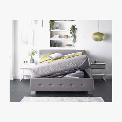 The Range Aspire Side Opening Ottoman Storage Bed in Grey Linen, Superking - Grey Linen Fabric