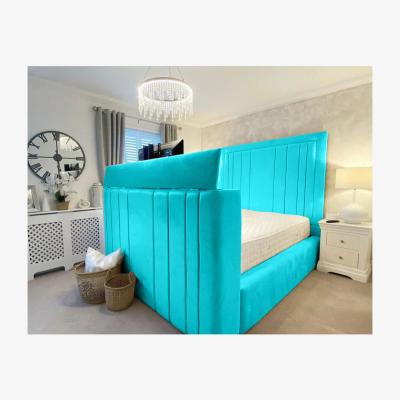 The Range Genna Plush TV Bed Frame - Teal / Superking
