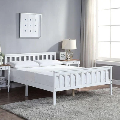 The Range Wooden Bed Frame Super King - White
