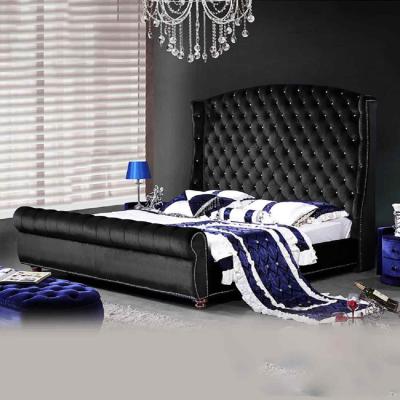 The Range Ragnild Upholstered Plush Velvet Bed Frame - Black / Super King