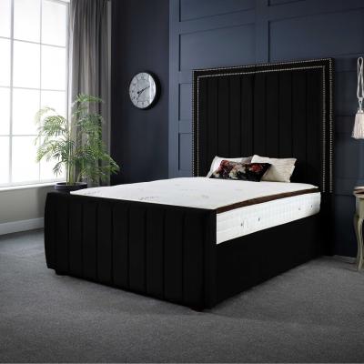 The Range Milly Panel Upholstered Soft Touch Bed Frame  - Black / Superking / 221cm