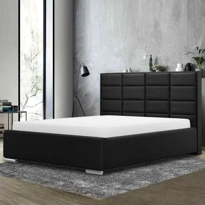The Range William Upholstered Plush Velvet Bed Frame - Black / Super King / 210cm