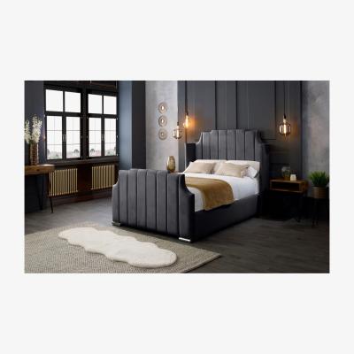 The Range Nelly Plush Bed Frame - Steel / Superking