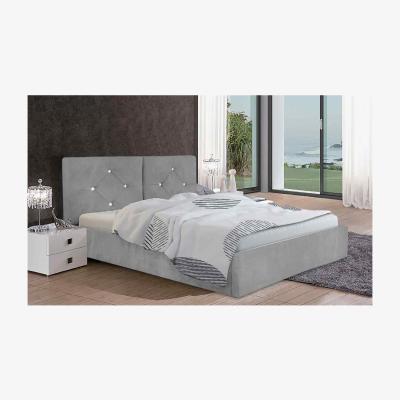 The Range Carmen Upholstered Plush Velvet Bed Frame - Grey / Superking