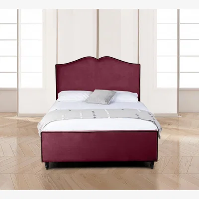 The Range Anni Plush Velvet Bed Frame - Maroon / Superking