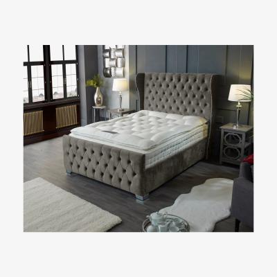 The Range Colleen Plush Bed Frame - Grey / Superking