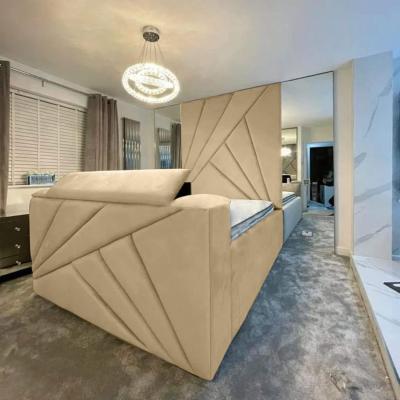 The Range Tina Plush TV Bed Frame - Beige / Superking