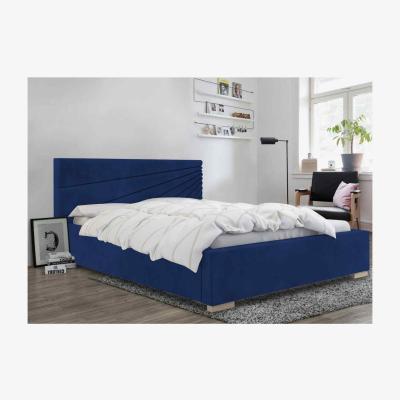 The Range Emma Upholstered Plush Velvet Bed Frame - Blue / Superking
