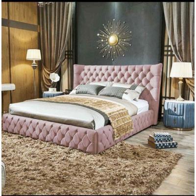 The Range Renilda Upholstered Plush Velvet Bed Frame - Pink / Superking